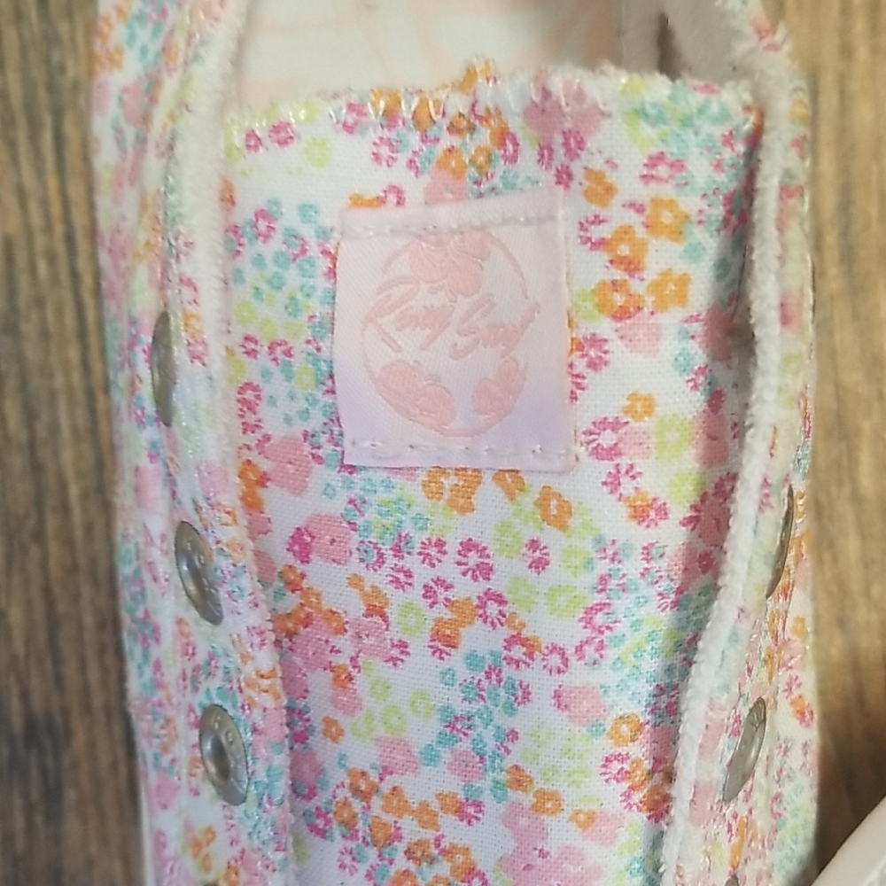 Roxy Pink and White Floral Sneakers Size 6 Cottage core - Picture 4 of 7
